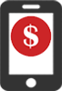 mobile phone dollar icon