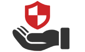 hand and security shield icon